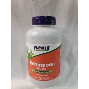 Now Supplements Echinacea Purpurea Root - 400 mg - 250 Vegan Caps EXP 06/2026